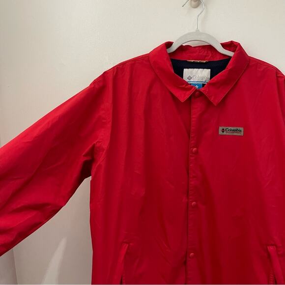 Columbia Men's Red Portland Windbreaker Jacket Size XL EUC - Picture 3 of 11